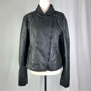 Loft coated cotton moto jacket black L